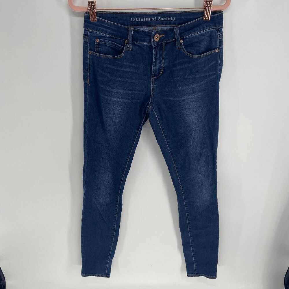 Articles Of Society Women's Blue Skinny Medium Glendale Wash Jeans Size 26
